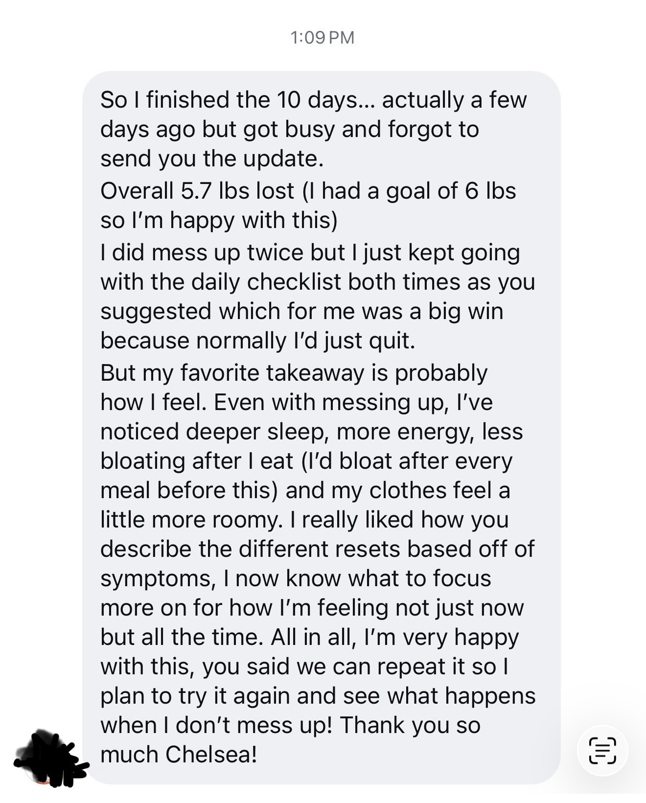 Real client testimonial 2
